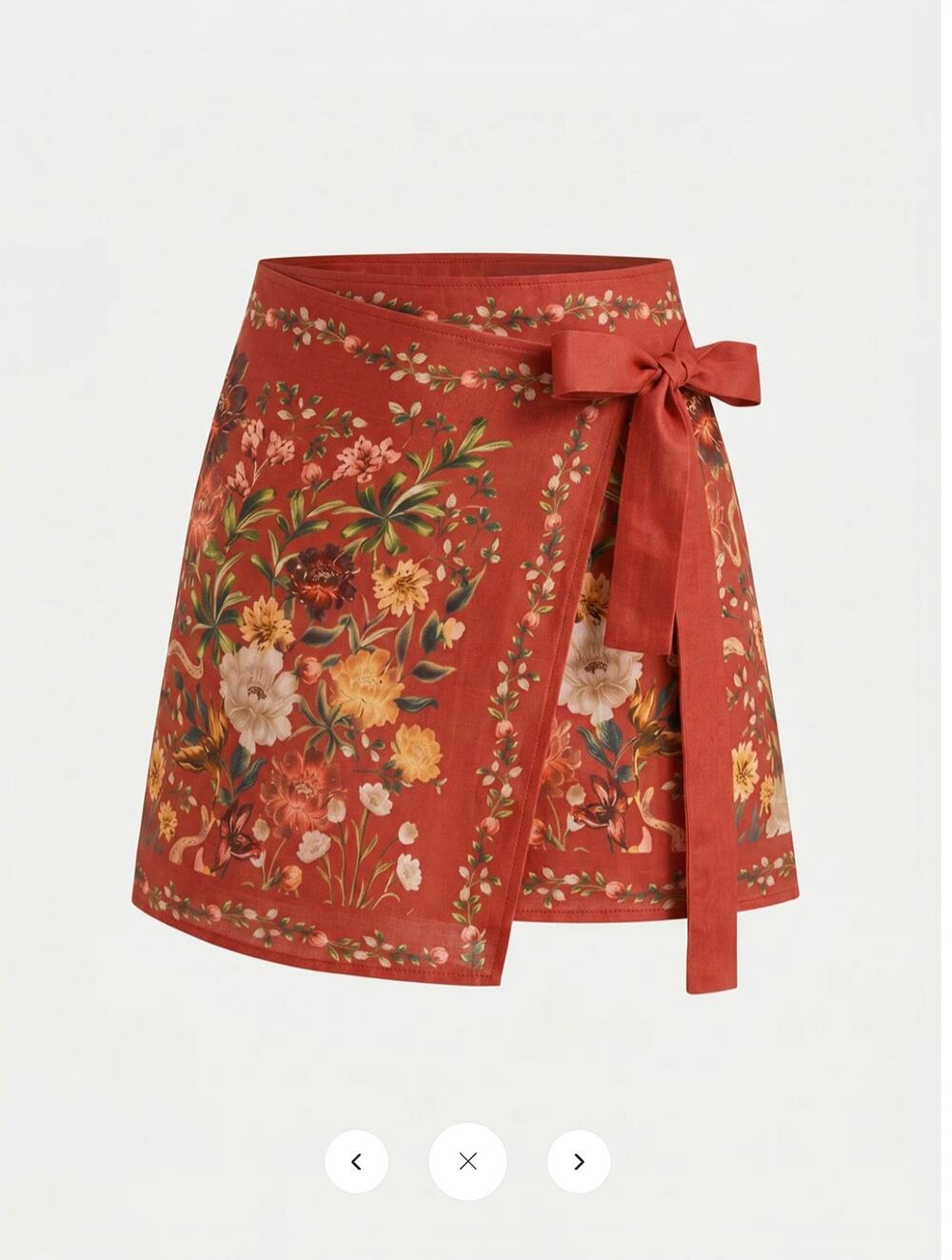 NWT Commense Floral Print Tie Wrap Mini Skirt Sz S
